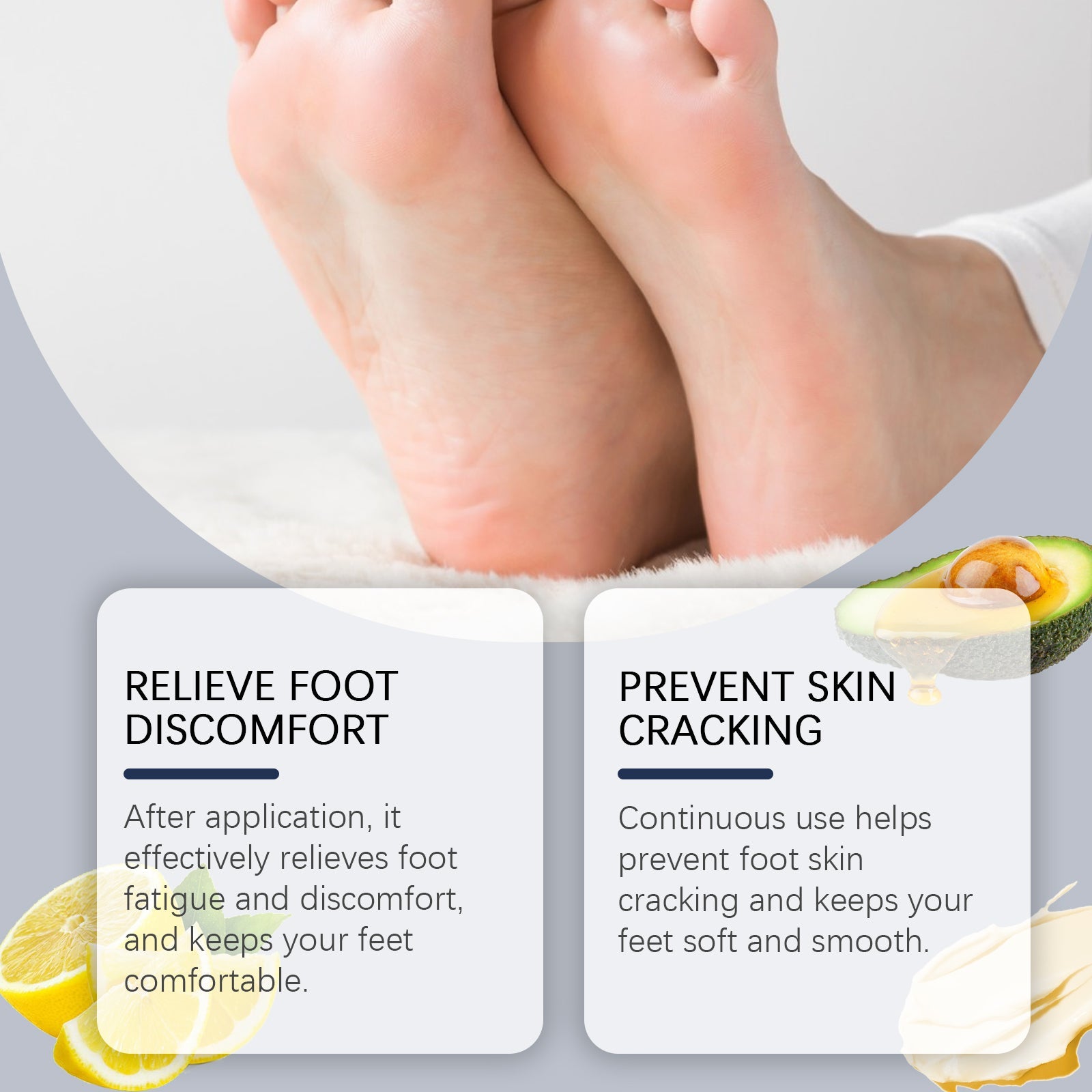 Nourishing Foot Care Cream, Soothing Dry Feet Moisturizing Moisturizing Exfoliating Tender Foot Care Cream