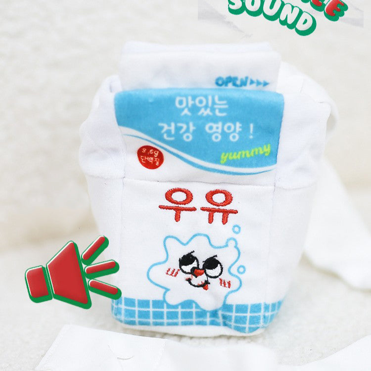 Milk Box Food Hiding Scented Plush Toy for Dogs with Sound Slow Feeding Intelligent Design