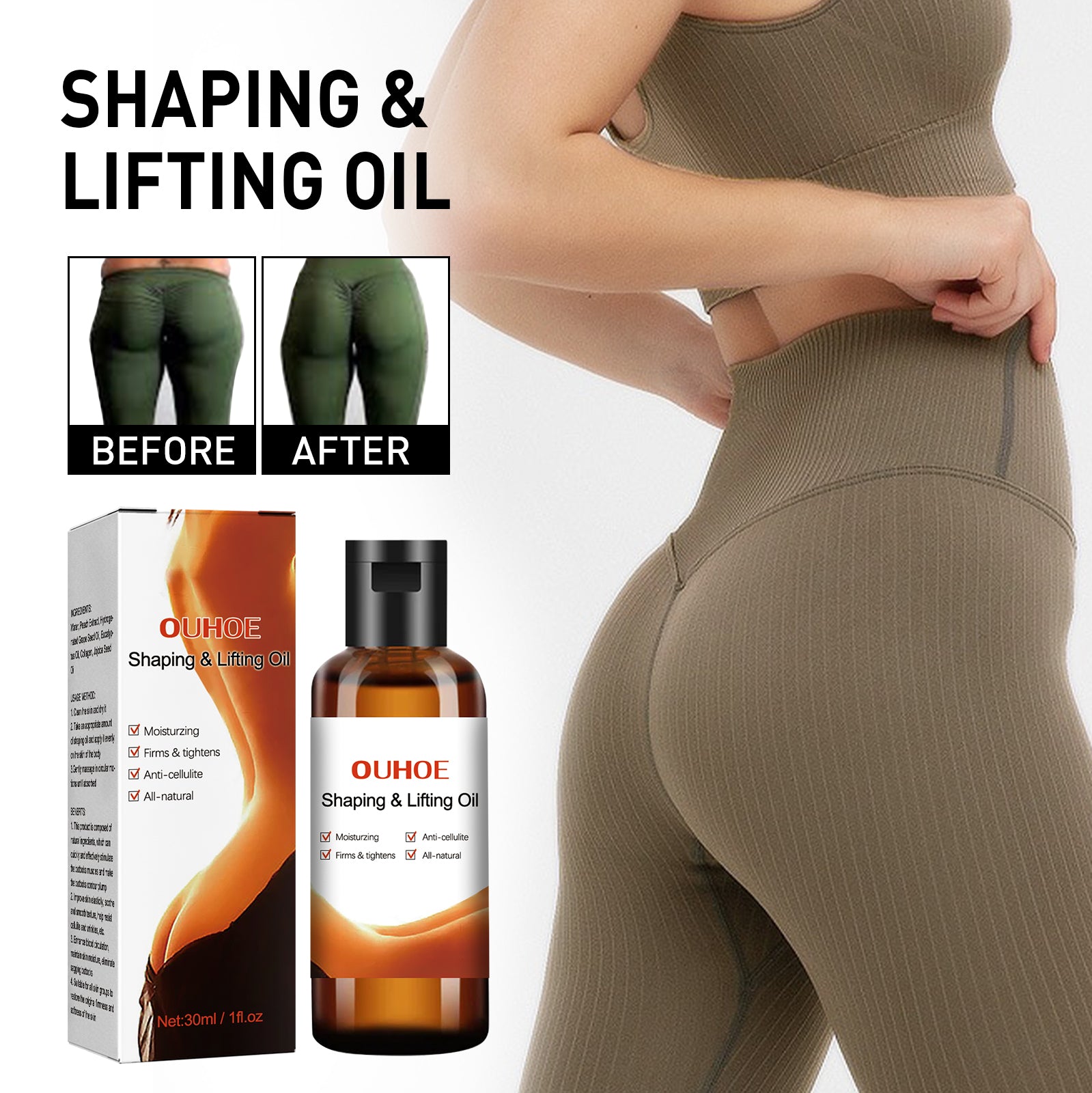 Body Sculpting Oil, Firming Buttocks Skin Body Care For Buttocks Accentuating Curves Lifting Oil