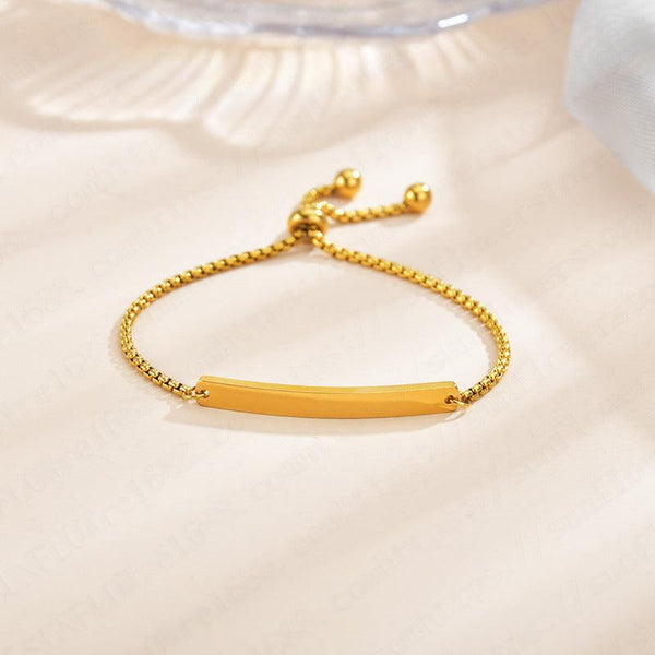 Stainless steel personalized engraved three color curved bracelet simple and personalized women's bracelet