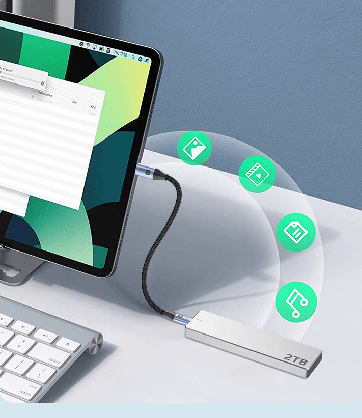 Data cable 100W mobile phone computer fast charging hard drive high-speed transmission 4k screen mirroring