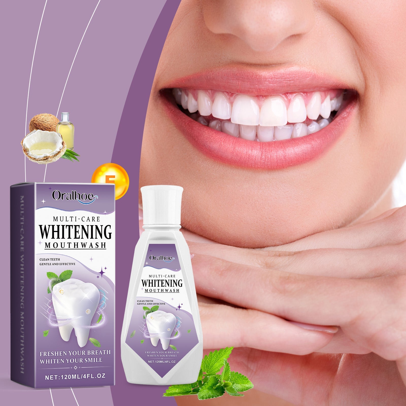 Clean Mint Teeth Mouthwash, Mouth Stain Cleaning Care Gums Smell Fresh And Beautiful Teeth Water