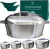 Ultimate Oval Collection - 4-Piece Cast Aluminum Oval Dutch Oven Set Includes 11", 13", 15" & 18" Ovals
