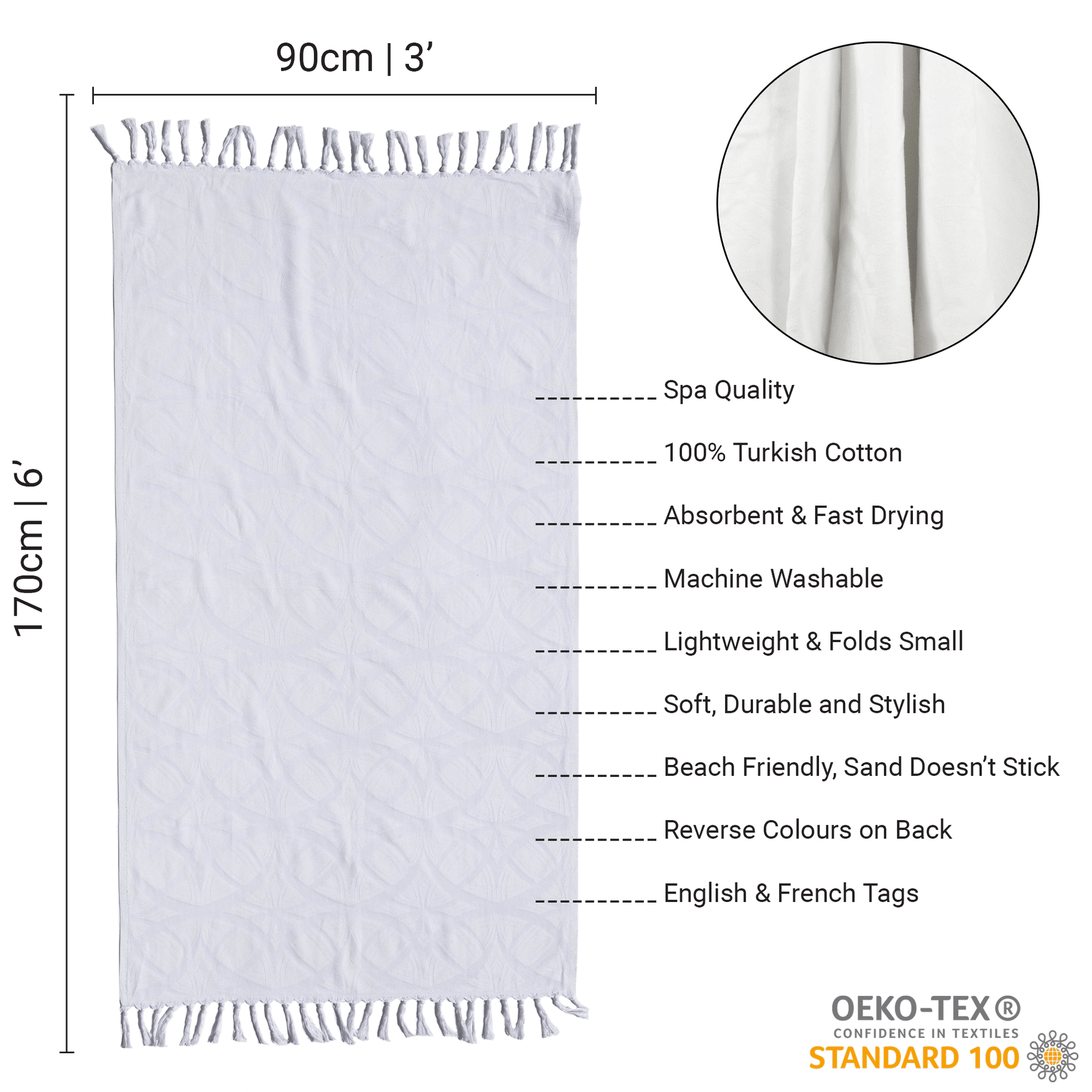 Turkish Towel | Body Towel | White