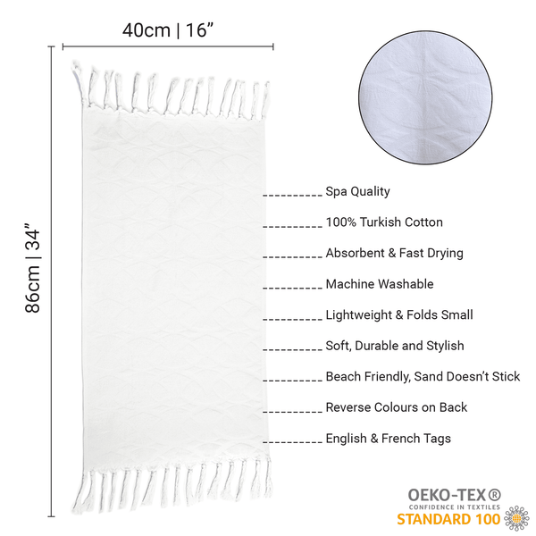 Turkish Towel | Hand Towel | White