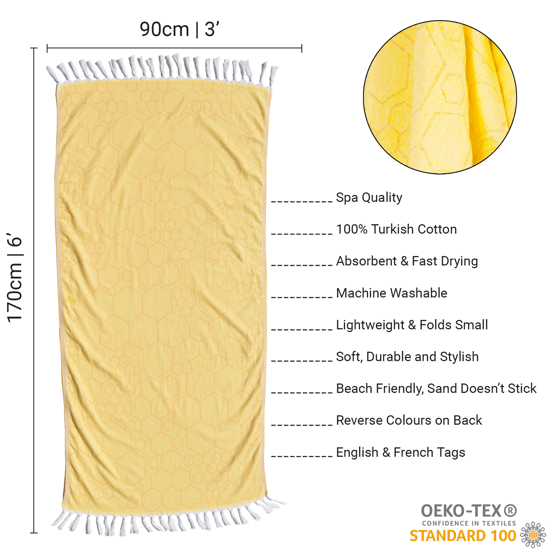Turkish Towel | Body Towel | Yellow + Orange