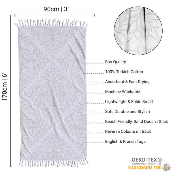 Turkish Towel | Body Towel | Grey + White