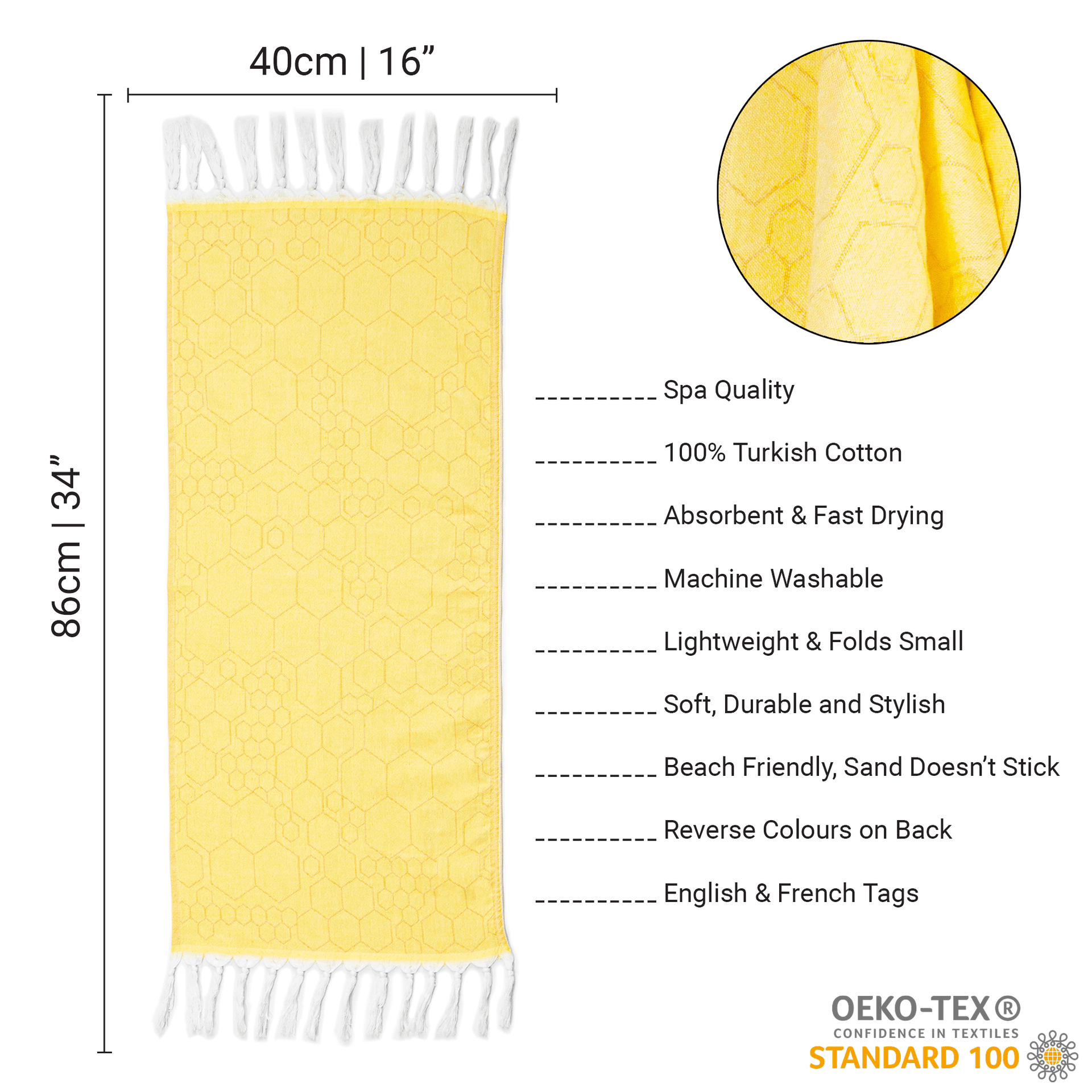 Turkish Towel | Single Set | Yellow + Orange