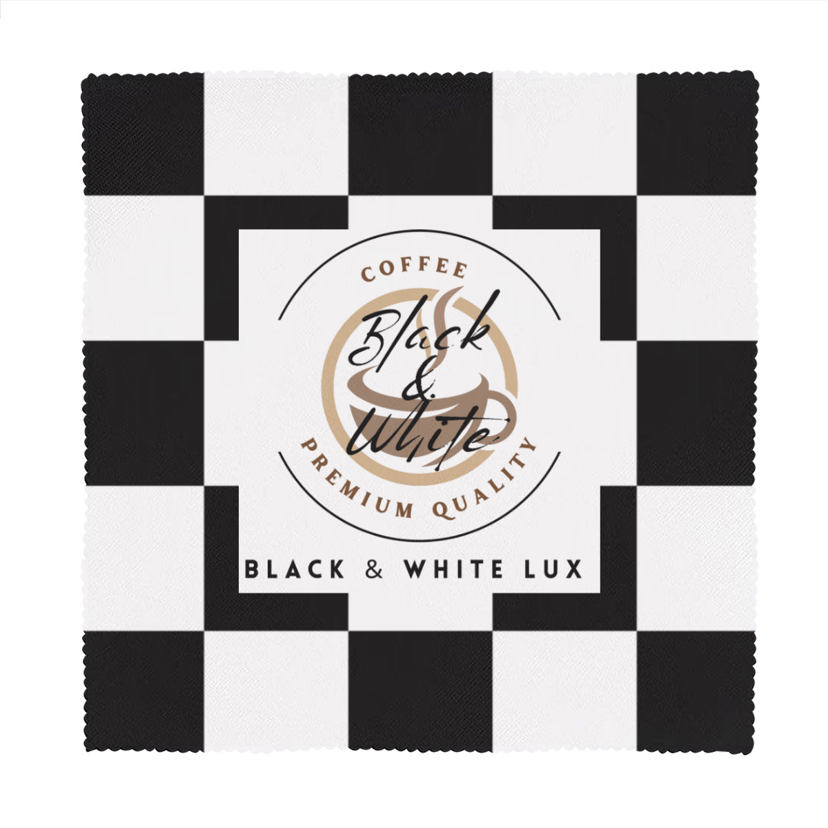 Personalized Black and White Coffee Napkins – Reusable Cloth Napkins for Café or Home Use