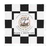 Personalized Black and White Coffee Napkins – Reusable Cloth Napkins for Café or Home Use
