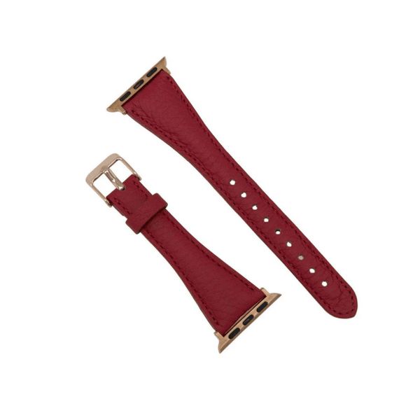 Classic Red Leather Apple Watch Band - Dallas LEATHERE