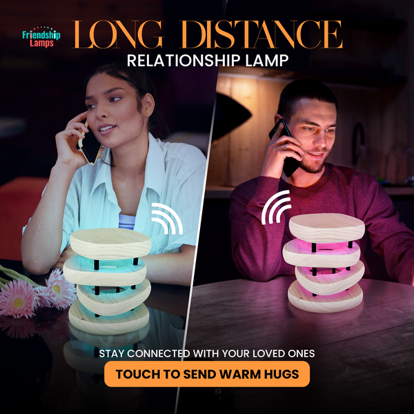 Mid-Century Design Friendship Lamp – Retro Wi-Fi Touch Lamp | Stay Connected Through Time & Distance