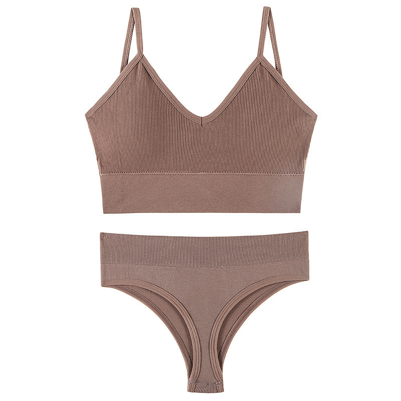 Women Seamless Bra Top Fitness Swimwear Push Up Exercise Bikini For Women 2 Pieces Ribbed Seamless Yoga Bikini Sets Sports Bra And Underwear Set 2 Piece High Waist Summer Bikini