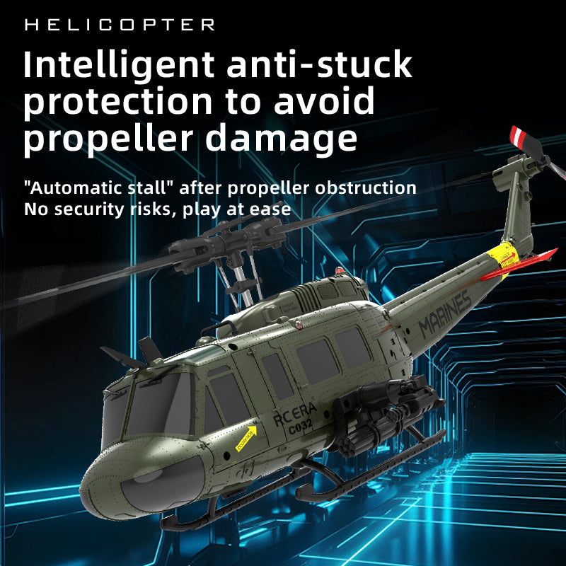 RC ERA C032 UH-1 Huey 6CH RC Helicopter with Smart Positioning & 3D Stunt Flight