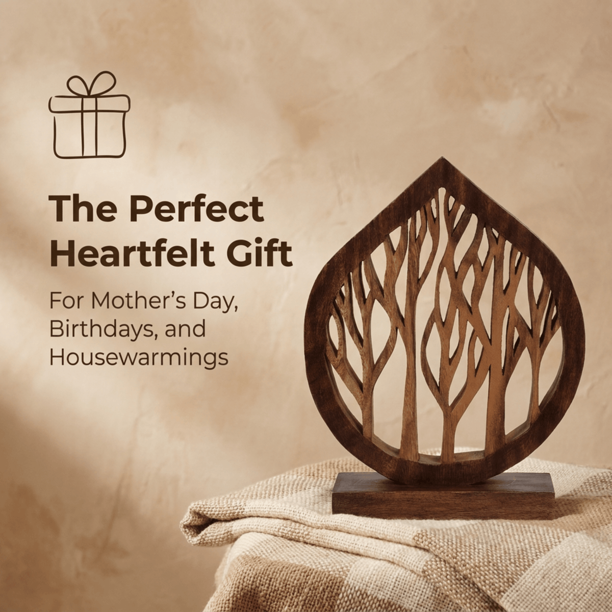 Wooden Tree Sculpture – Fortune Tree, Acacia Wood