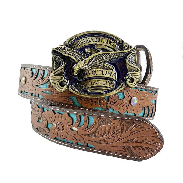 TOPACC Western Turquoise Belts - Eagle Belt Buckle - Gifts for You 'n Me