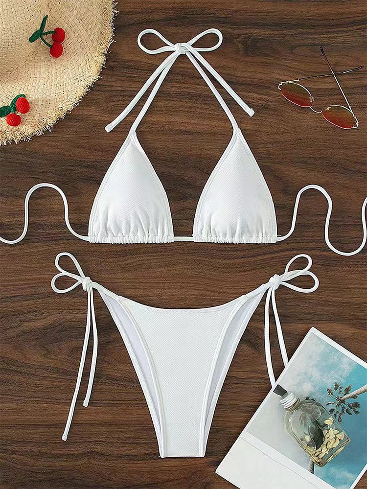 Swimwear Women Bandage Women Triangle Bathing Suits 2 Pieces Bikini Bowknot Swimsuit Bikini Set Swimwear Bikini Sets Bikinis Bathing Suit Push Up Swimsuit Summer Beachwear