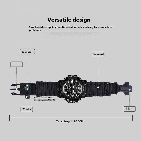 Military Survival  Men Watch With Compass/whistle /scraper/Waterproof 30M Outdoor Men Sports G Style -Shock Watch Relogio Masculino