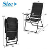 2 Pieces Outdoor Folding Patio Chairs with Adjustable Backrests for Bistro and Backyard-Black - Black