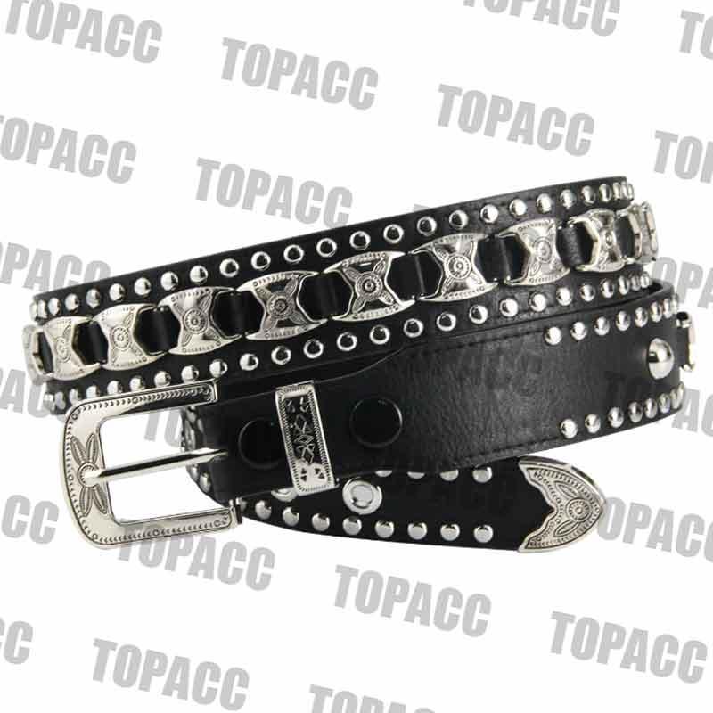 TOPACC Western Super Concho Rivet Belts for Men Women Cowboy Cowgirl Country - Gifts for You 'n Me
