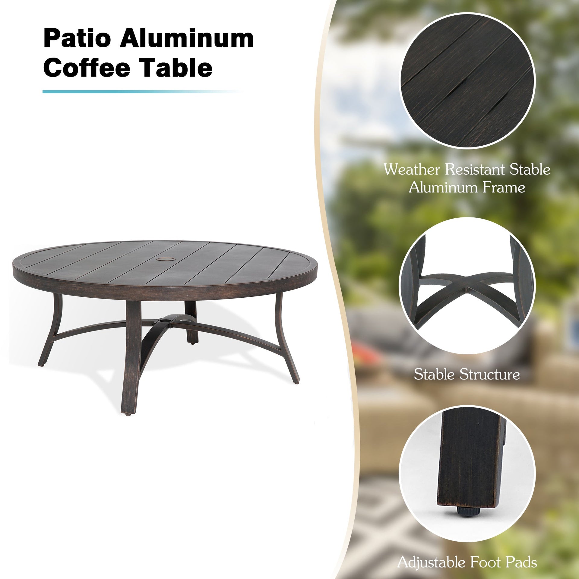 Chamber Patio Aluminum Round 45