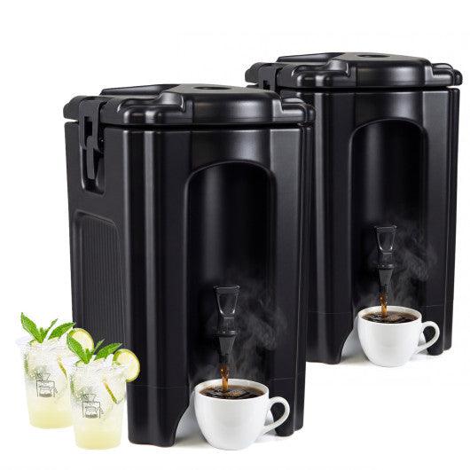 4.4 Gallons Insulated Beverage Dispenser with Ergonomic Handles Set of 2-Black