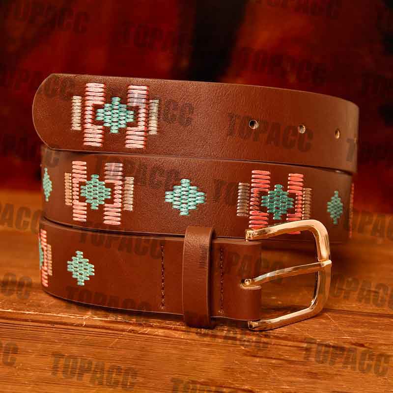 TOPACC Western Embroidery Belts for Women Men Cowgirl Cowboy Country Fashion Belt for Jeans Pants Girls