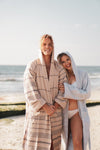 Del Mar Navy Turkish Towel Terry Bathrobe – 100% Turkish Cotton Hooded Unisex Spa Robe (S/M, L/XL)