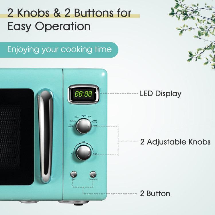0.9 Cu.ft Retro Countertop Compact Microwave Oven