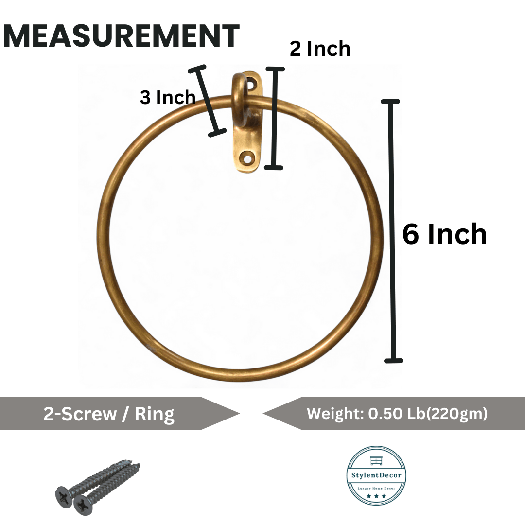 Brass Minimalist Towel Ring - Antique By Hand