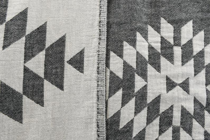 Black Aztec Turkish Towel – Lightweight Quick Dry Beach Towel, Boho Bathroom Decor, Turkish Cotton Bath Towel, Travel & Picnic Blanket