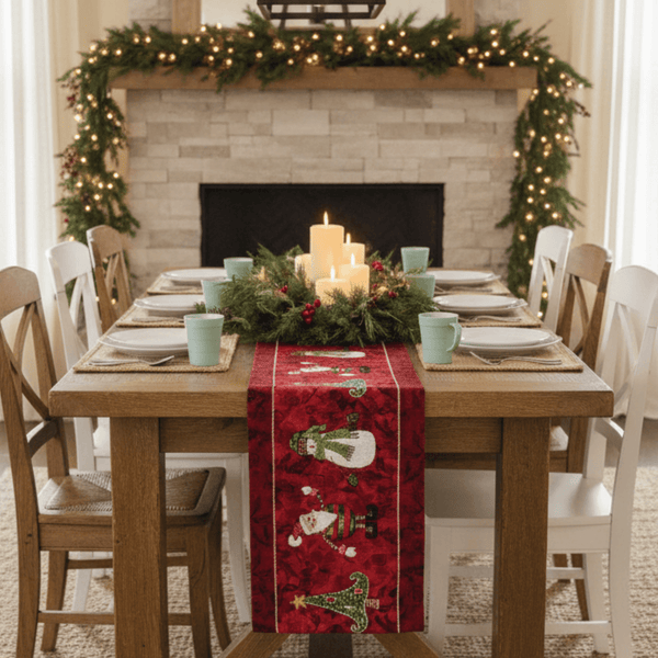 Tache Here Comes Santa Claus Vintage Holiday Woven Tapestry Table Runners (8577TR)