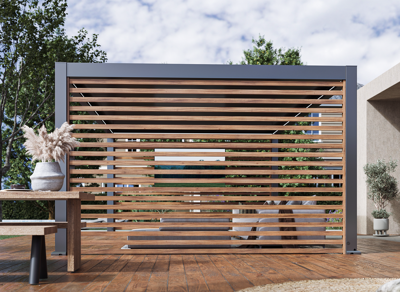 Wood-Grain Slat Walls