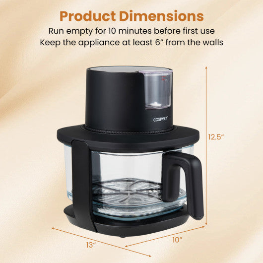 4.7 QT Glass Air Fryer with Steam Frying Mode-Black