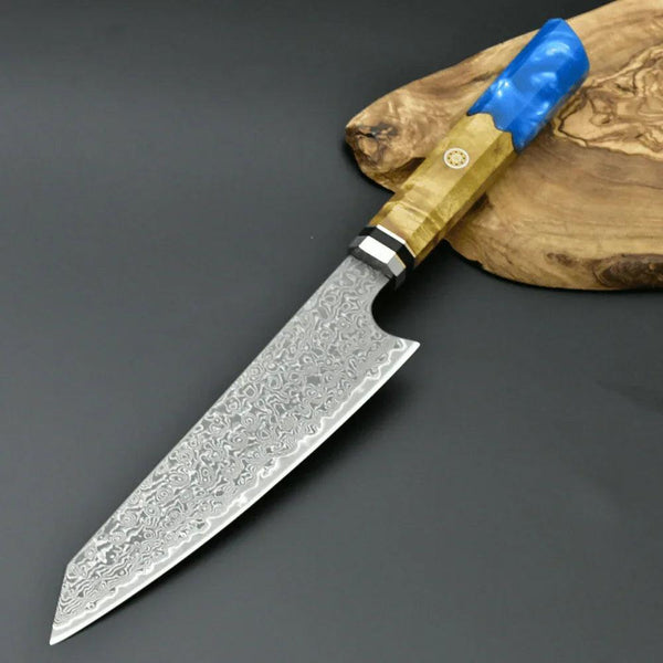 Nirvana VG10 Damascus Chef's Knife with Exotic Olive Wood Handle - Gifts for You 'n Me