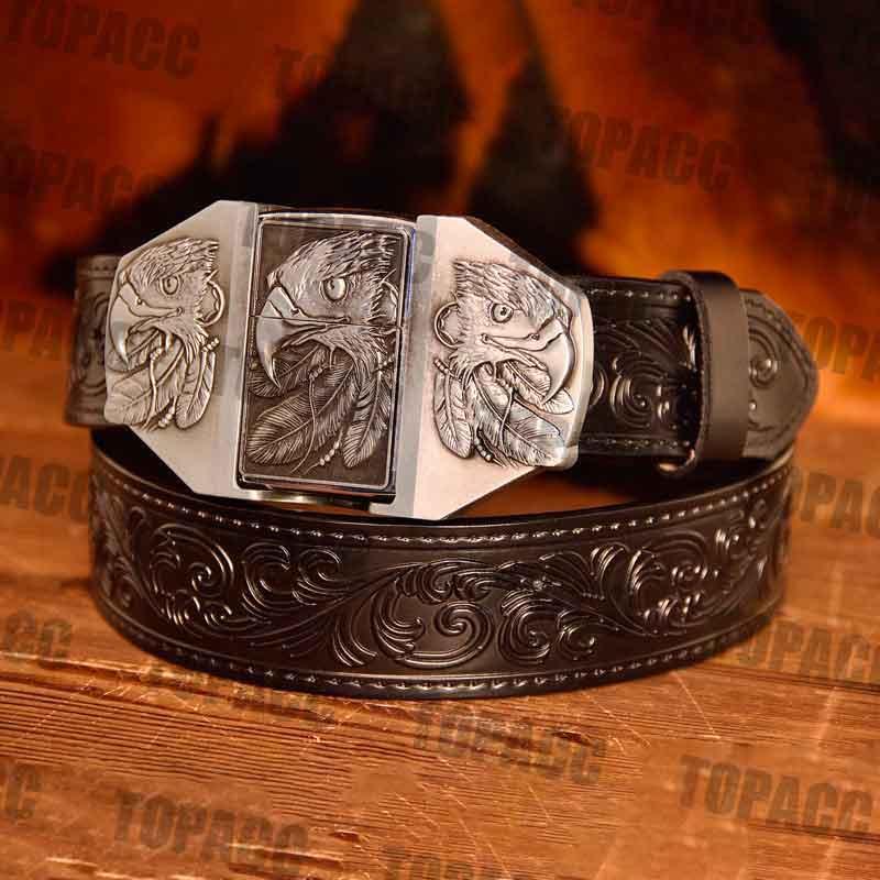 Eagle Glow Buckle - Black Belt - Gifts for You 'n Me