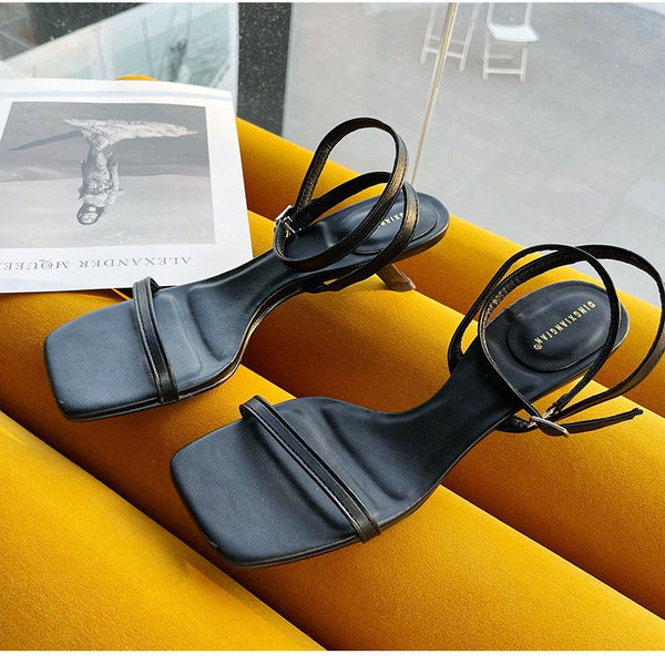 Colorful Women Sandals Slides Slippers Square Open Toe Slip On Thin Mid Heels Pumps Casual Narrow Band Open Toe Sandals Flip Flops Slip On Fashion Dress Heels Back High Heel Slide Slipper