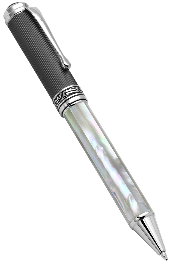 Maestro® Oceanic White Mother of Pearl Ballpoint Pen - DLC (Diamond-Like Coating) PVD Cap