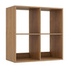4 Cube Bookshelf with Back Guardrail for Living Room Bedroom-Natural - Natural