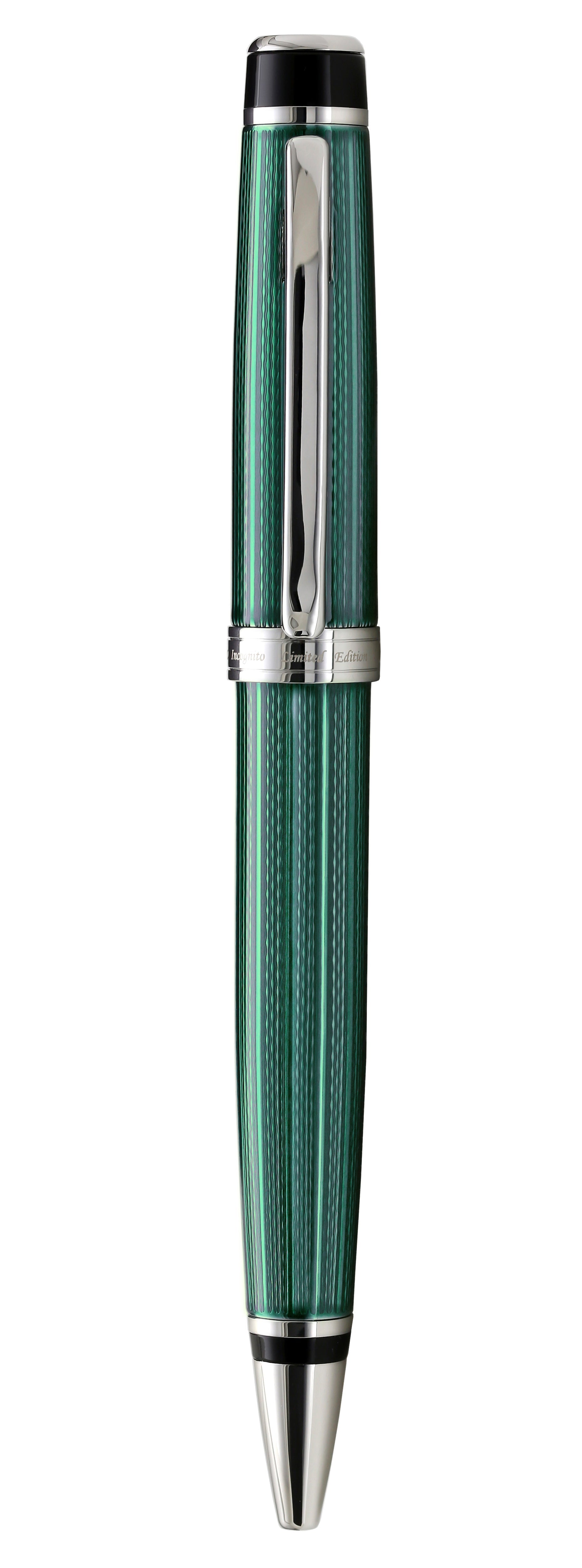 Incognito Diamond-Cut Lacquered Brass Ballpoint Pen - Forest Green