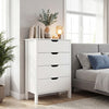 4-Drawer Dresser Wooden Nightstand with Anti-Tipping Kits-White