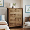 4-Drawer Dresser with Interlocking Mechanism and Metal Legs for Bedroom-Oak