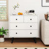 4 Drawers Dresser Chest of Drawers Free Standing Sideboard Cabinet-White