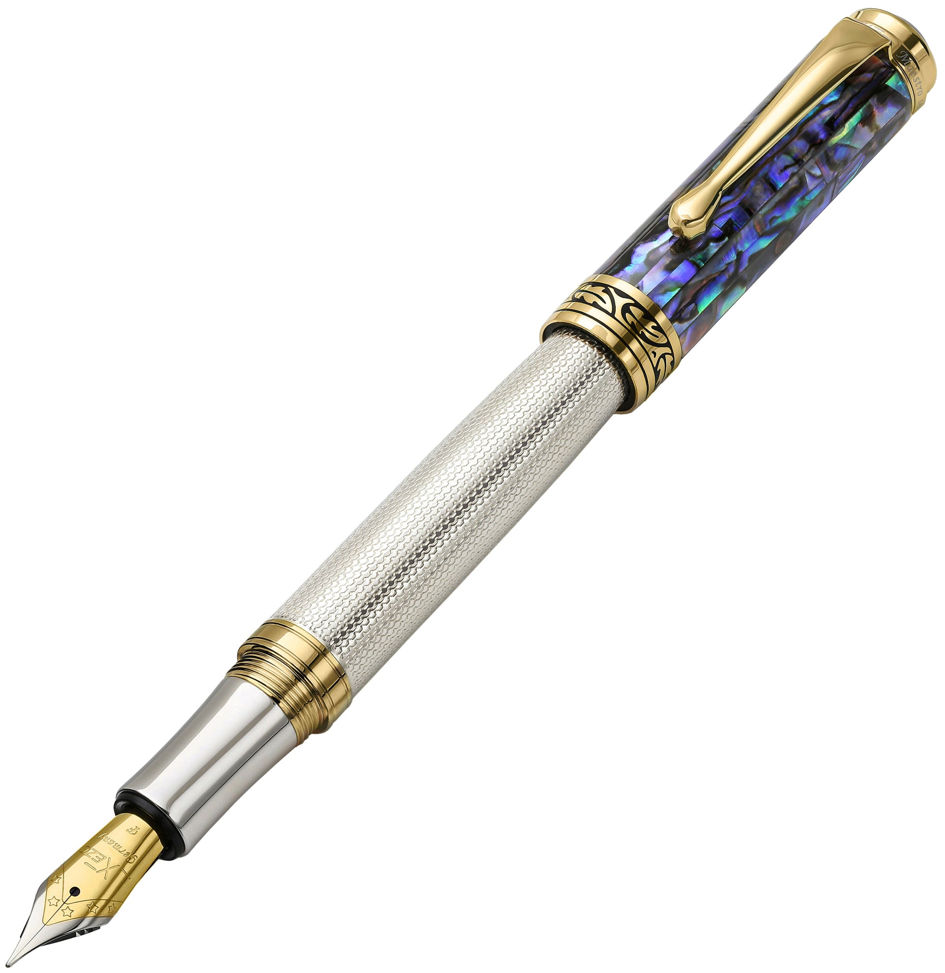 Maestro® 925 Sterling Silver Fountain Pen (Fine Nib) - Paua Abalone Cap