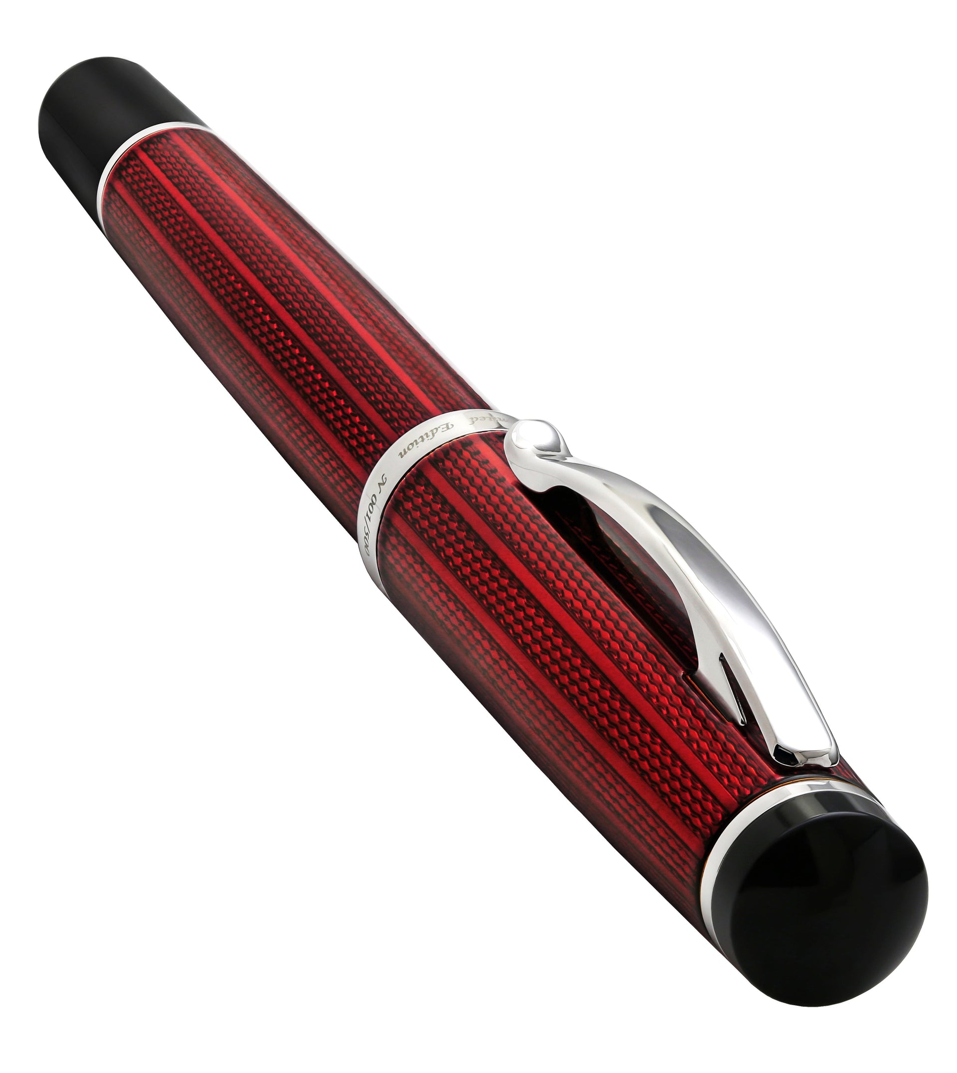 Incognito Diamond-Cut Lacquered Brass Rollerball Pen - Burgundy Red