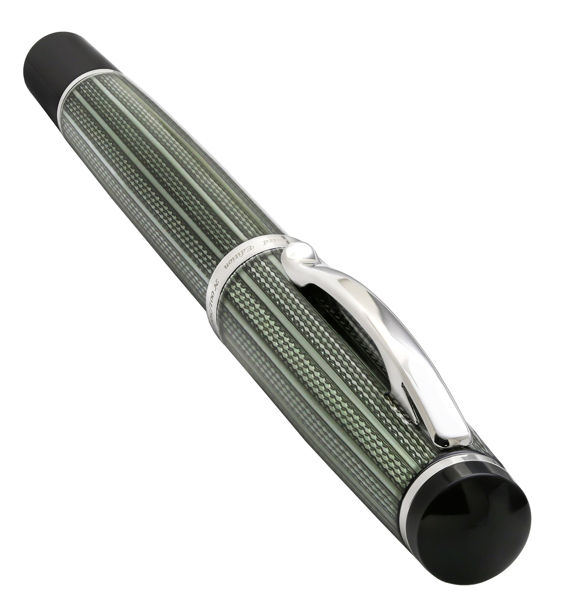 Incognito Diamond-Cut Lacquered Brass Rollerball Pen - Zinc Green