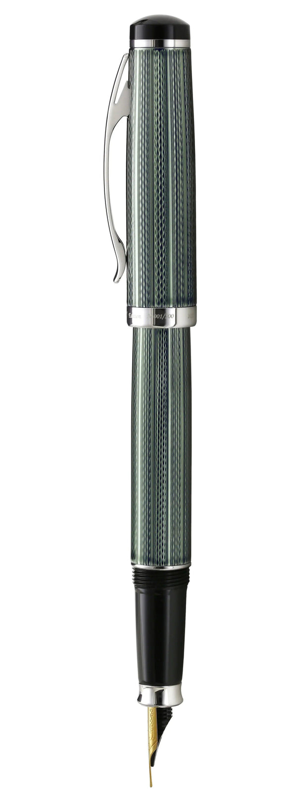 Incognito Diamond-Cut Lacquered Brass Fountain Pen (Medium Nib) - Zinc Green - Gifts for You 'n Me