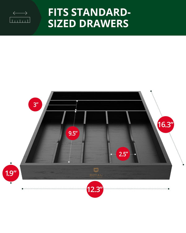 Basic Silverware Drawer Organizer, Black