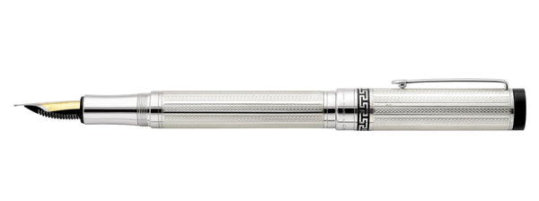 Tribune 925 Sterling Silver Guilloche Engraved Fountain Pen (Medium Nib) - Gifts for You 'n Me