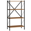 4-Tier Bookshelf with Heavy-Duty Metal Frame-Walnut - Walnut